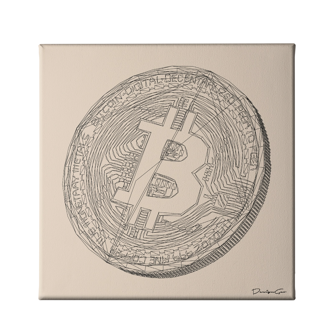 Bitcoin Coin Outline Art