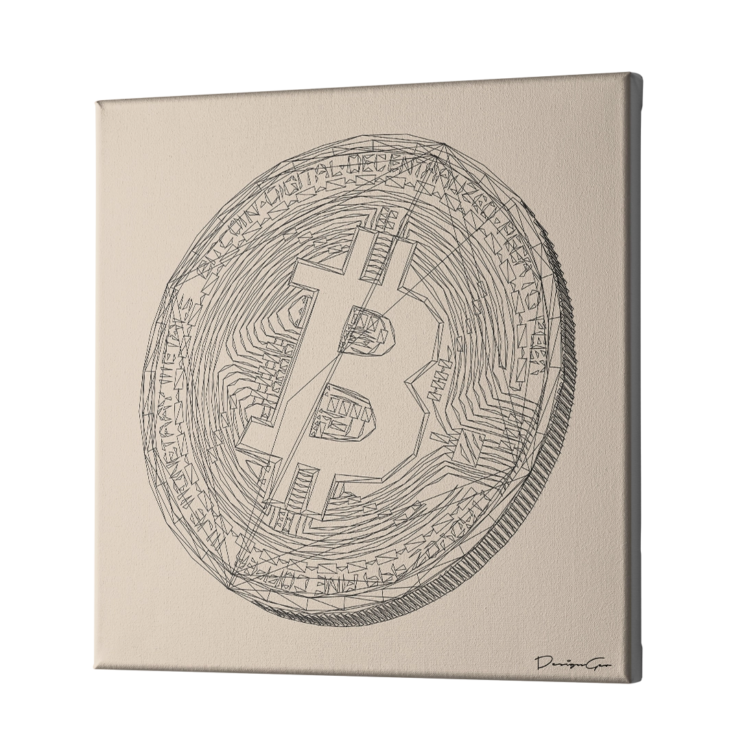 Bitcoin Coin Outline Art