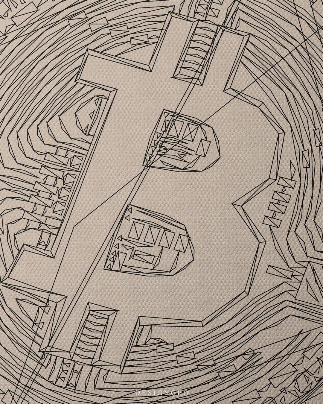 Bitcoin Coin Outline Art