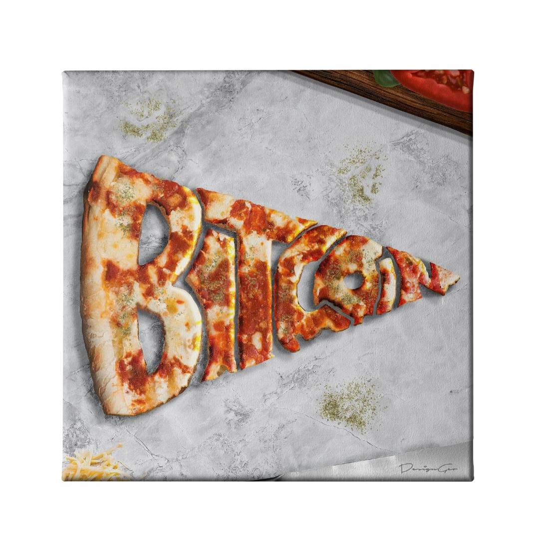 Bitcoin Pizza Canvas Wall Art