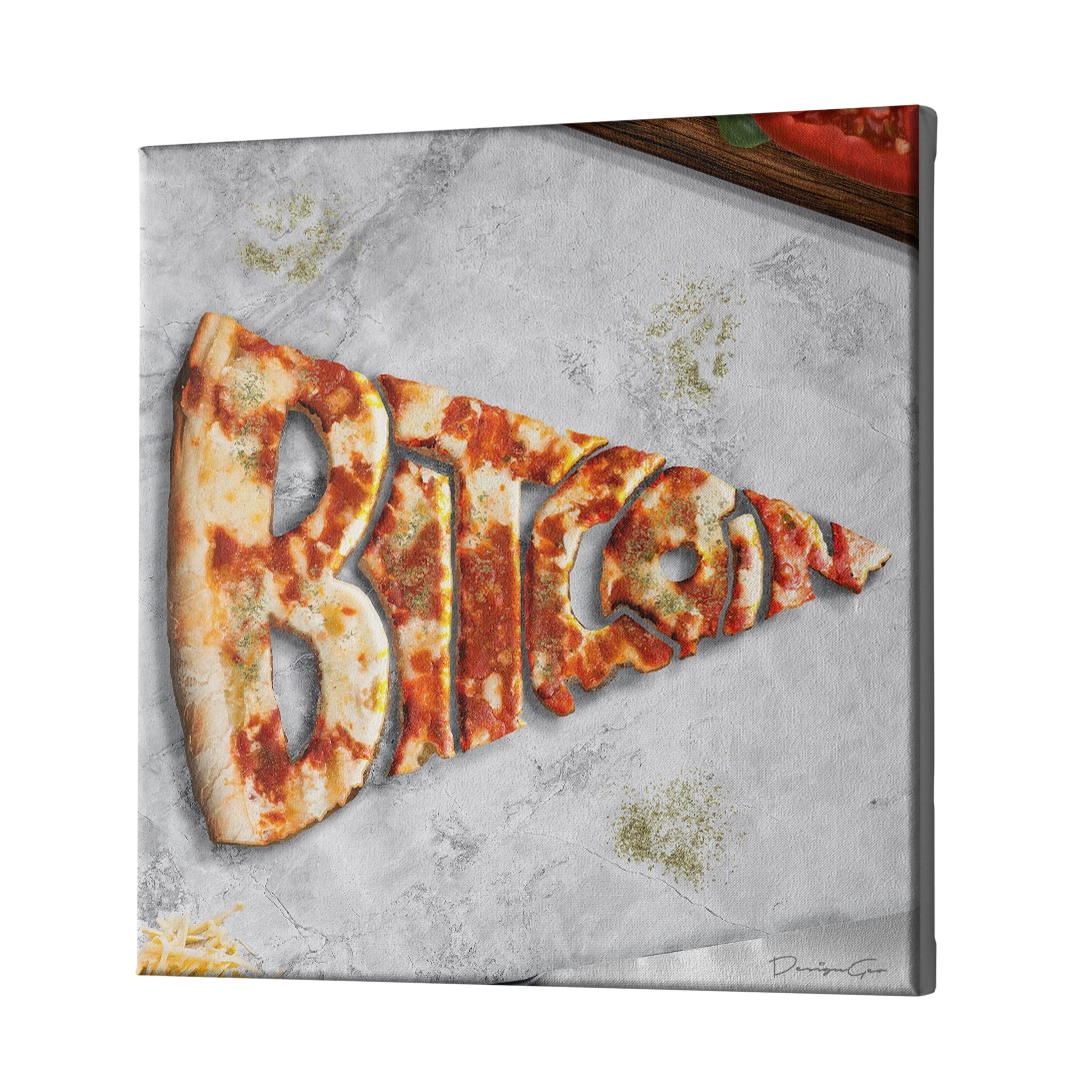 Bitcoin Pizza Canvas Wall Art