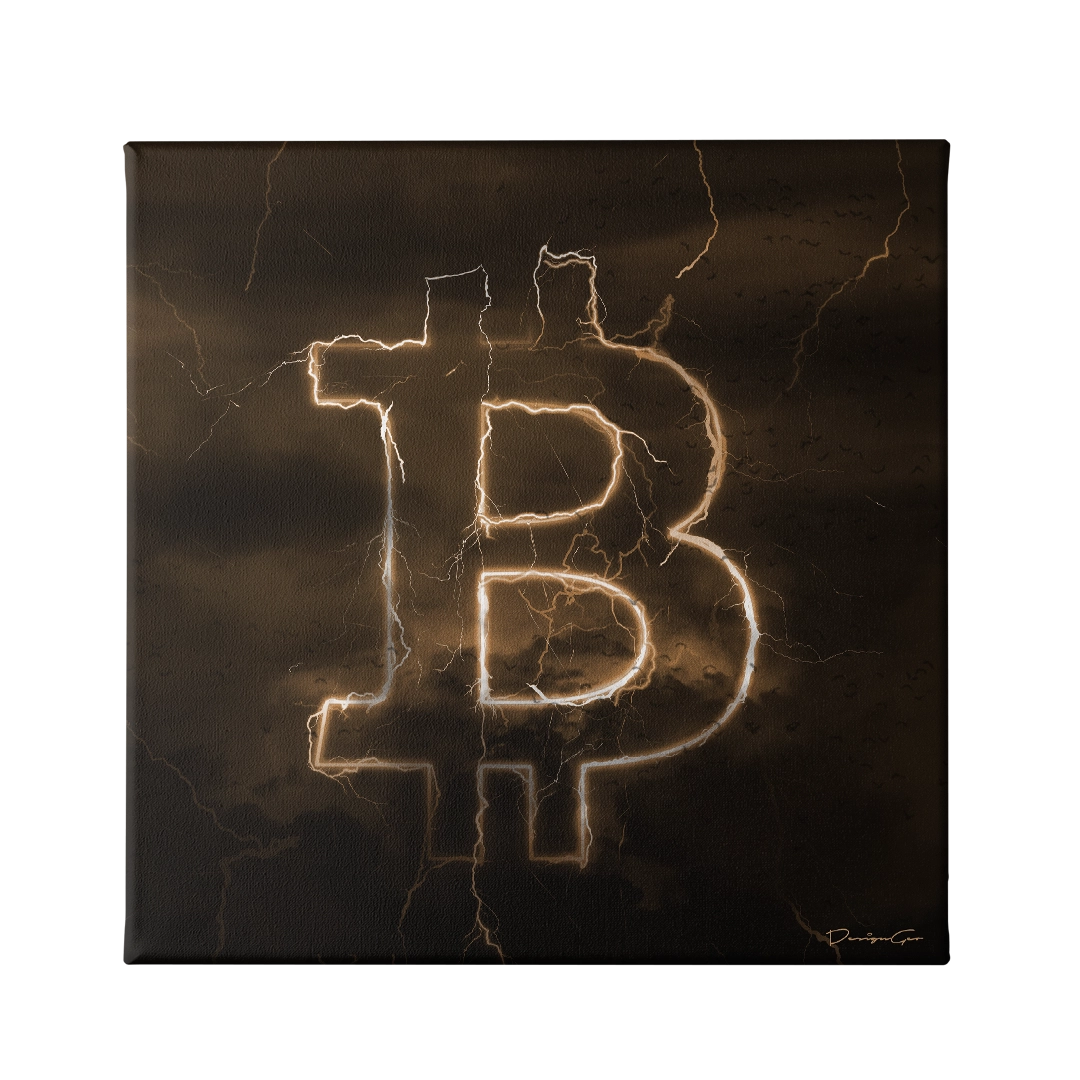Bitcoin Storm Canvas Wall Art