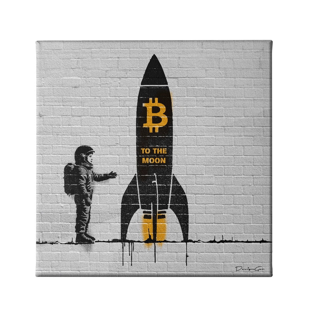 Bitcoin To The Moon Canvas Wall Art