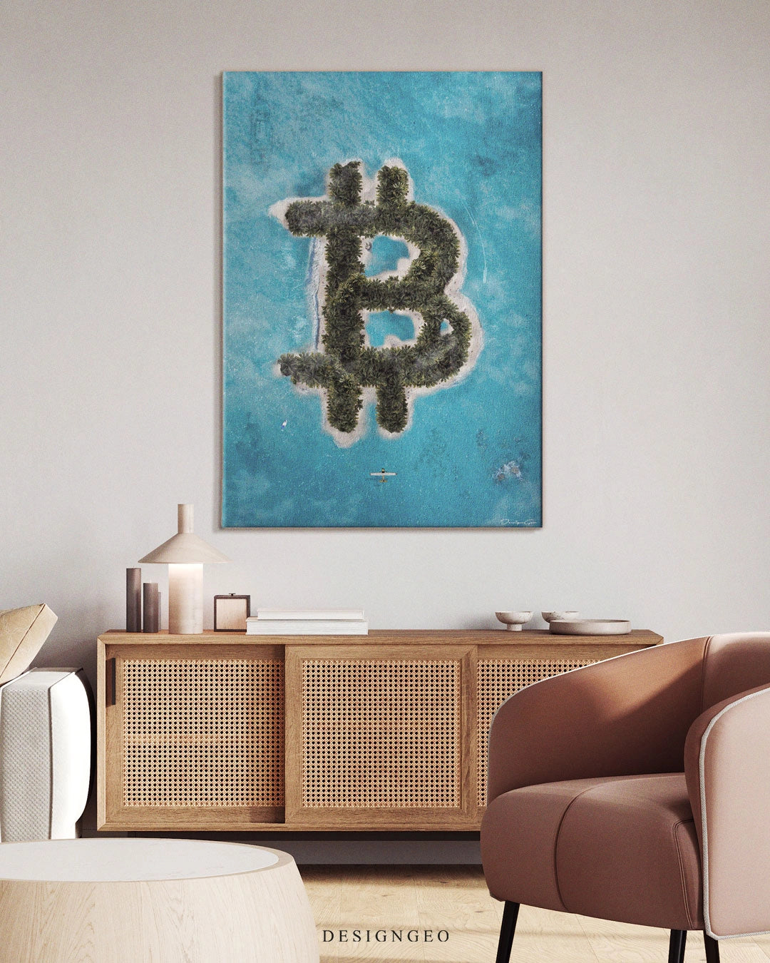 Bitland Bitcoin Art Rectangular Canvas Print by DesignGeo