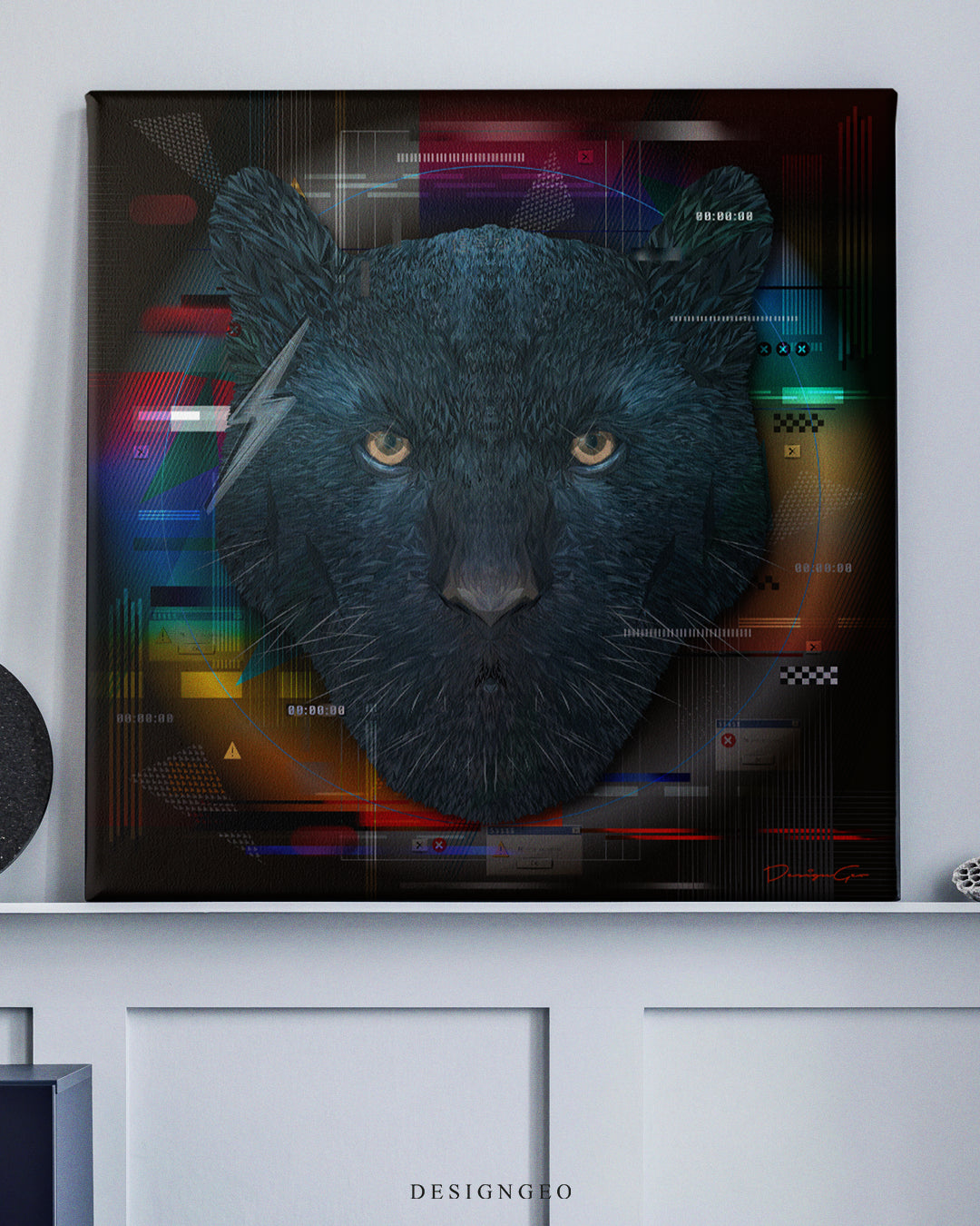 Black Panther Art Square Canvas Print by DesignGeo