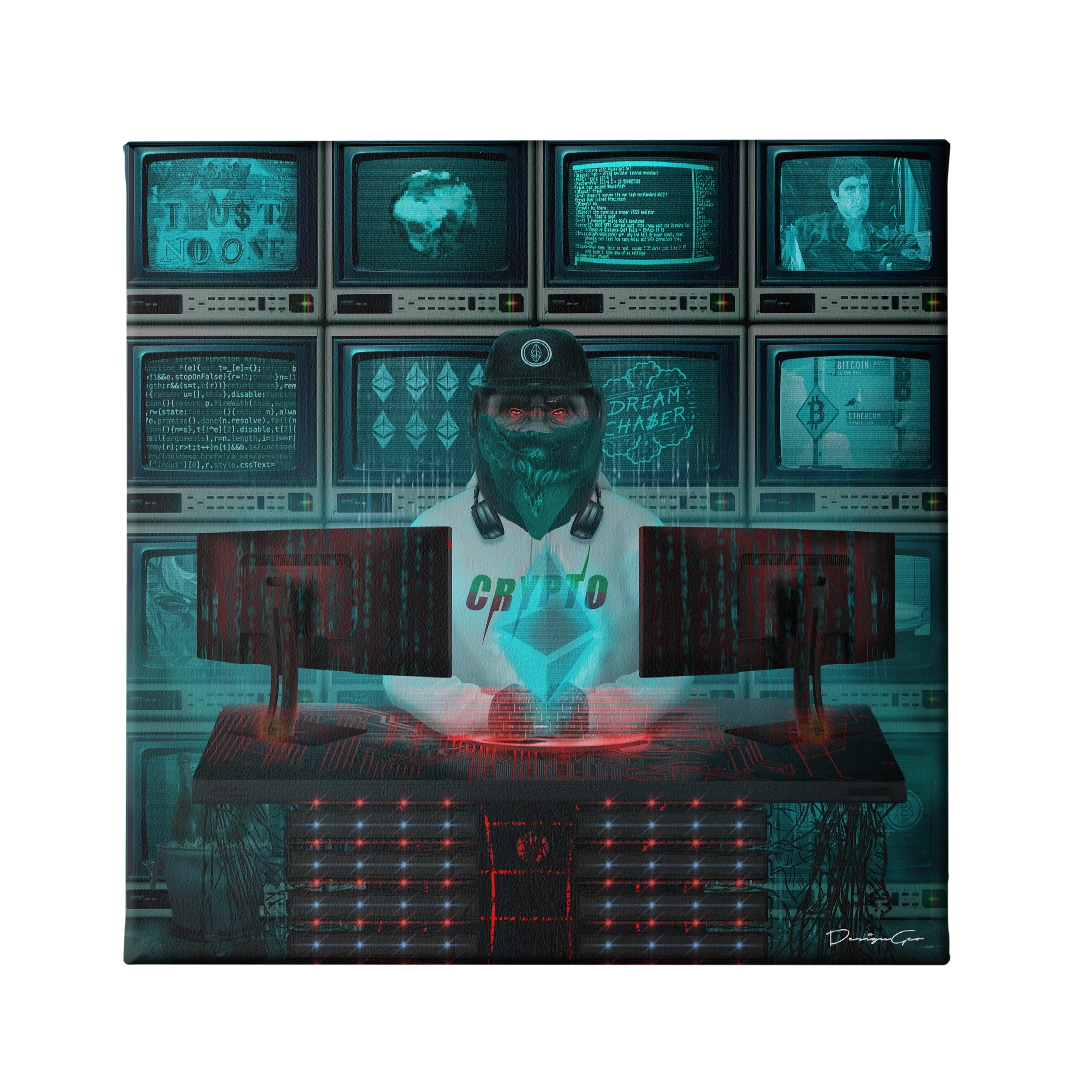 Blockchain Coding Canvas Wall Art