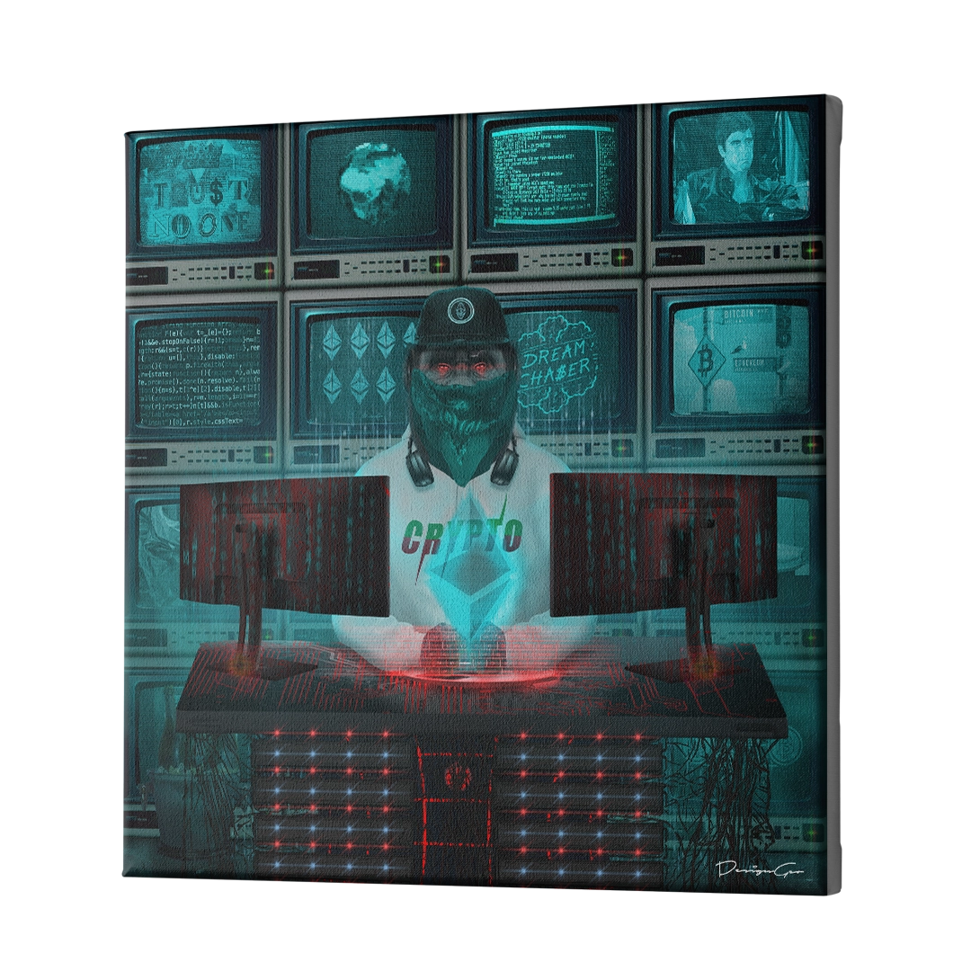 Blockchain Coding Canvas Wall Art