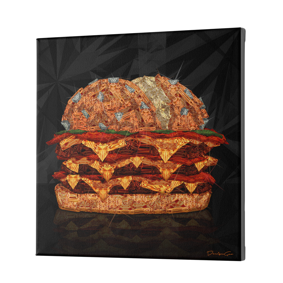 Burger Diamond Art Square Canvas Print by DesignGeo