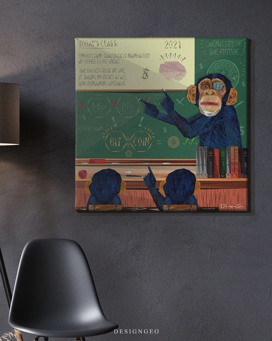 Crypto Classroom limited edition square canvas print created by designgeo