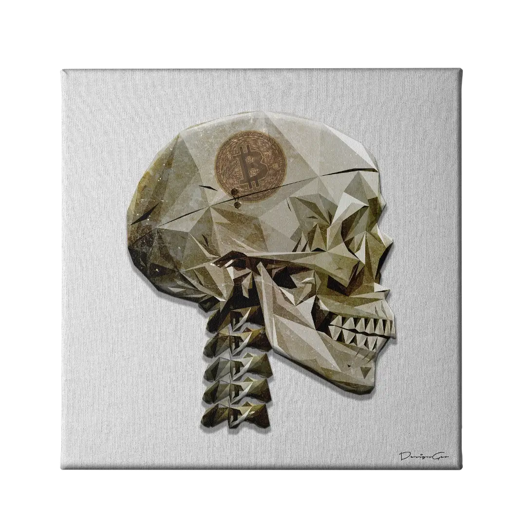 Crypto Skull Canvas Wall Art