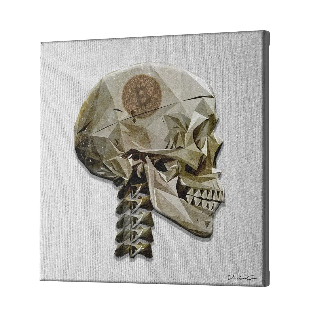 Crypto Skull Canvas Wall Art