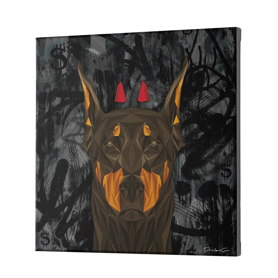 Devil Doberman Canvas Wall Art
