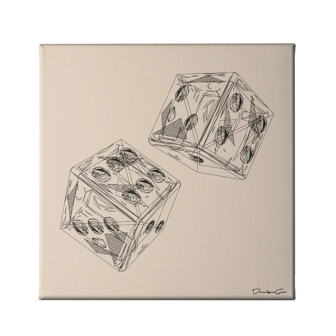 Dice Outline Canvas Wall Art