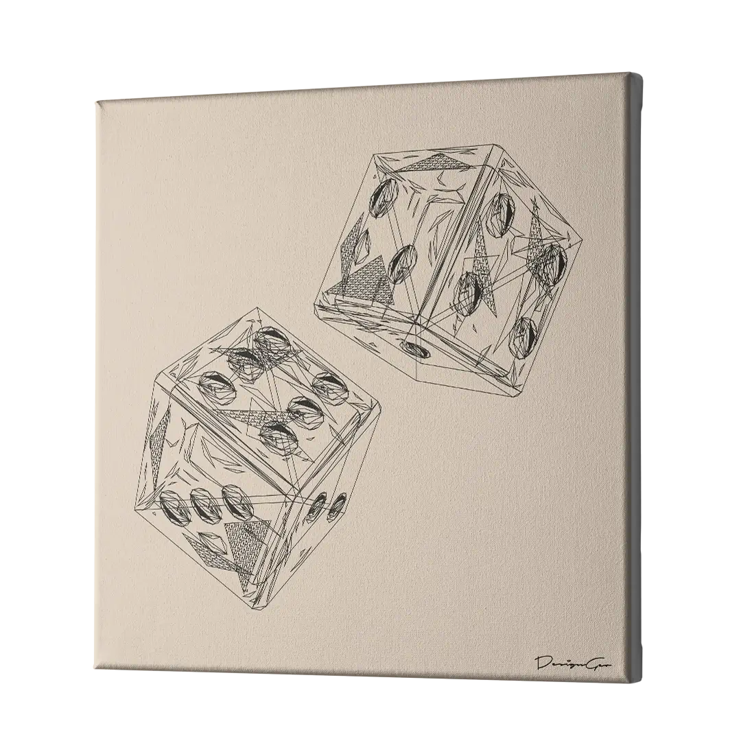 Dice Outline Canvas Wall Art