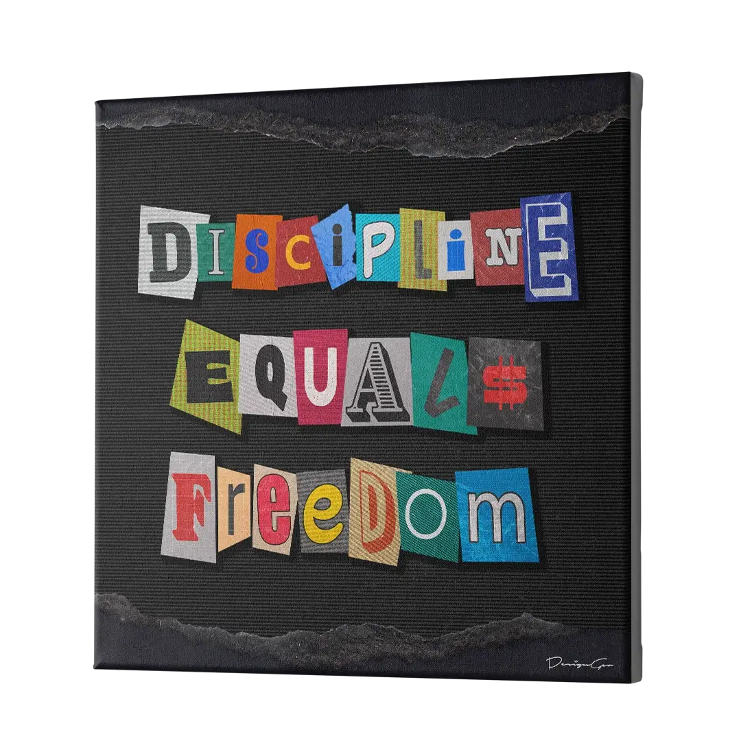 Discipline Equals Freedom Canvas Wall Art