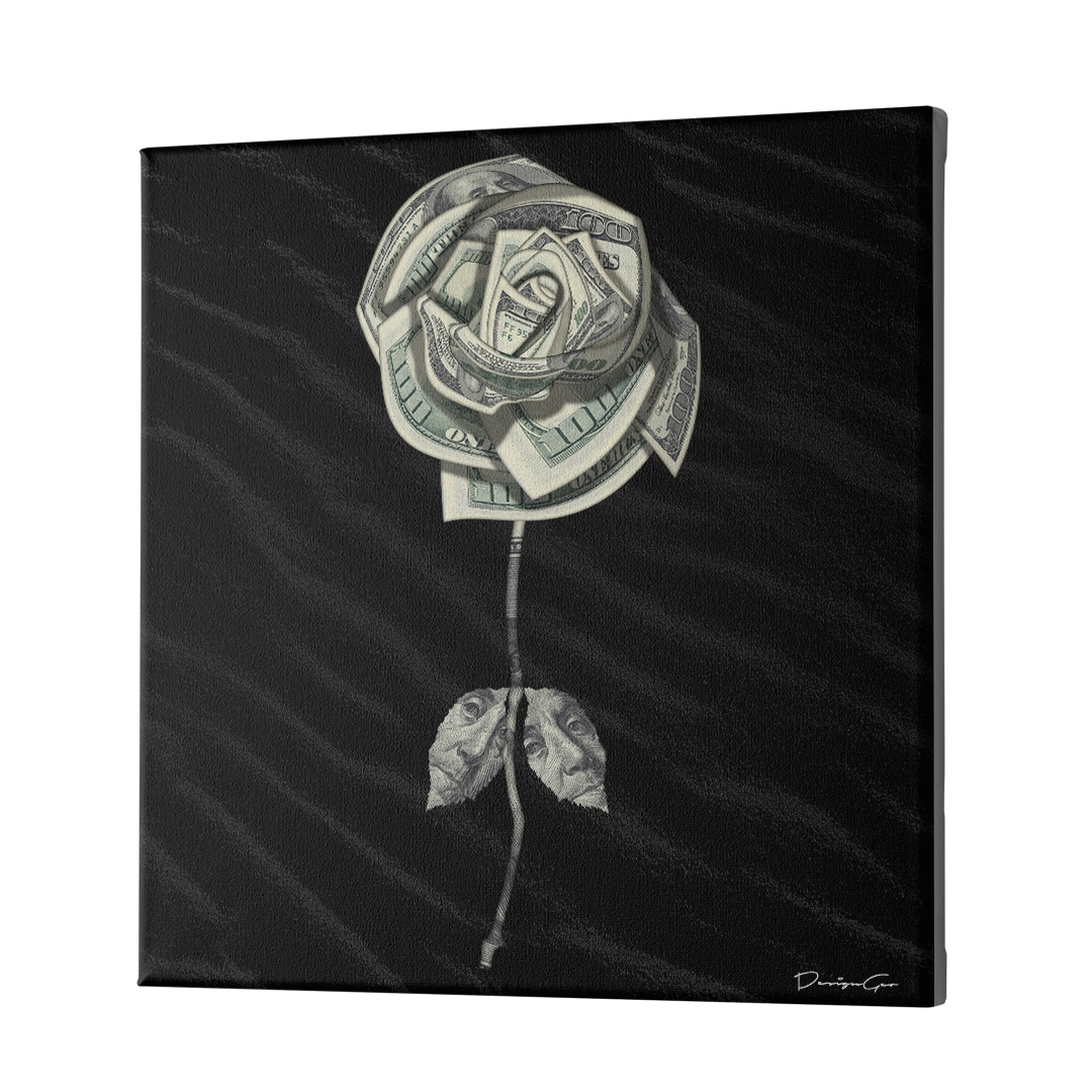 Dollar Rose Canvas Wall Art