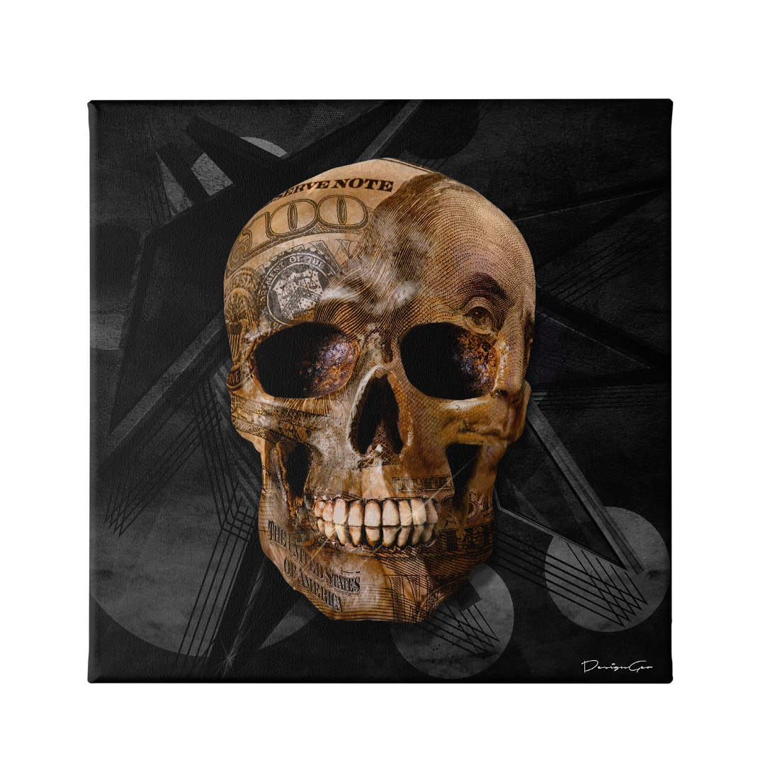 Dollar Skull Canvas Wall Art
