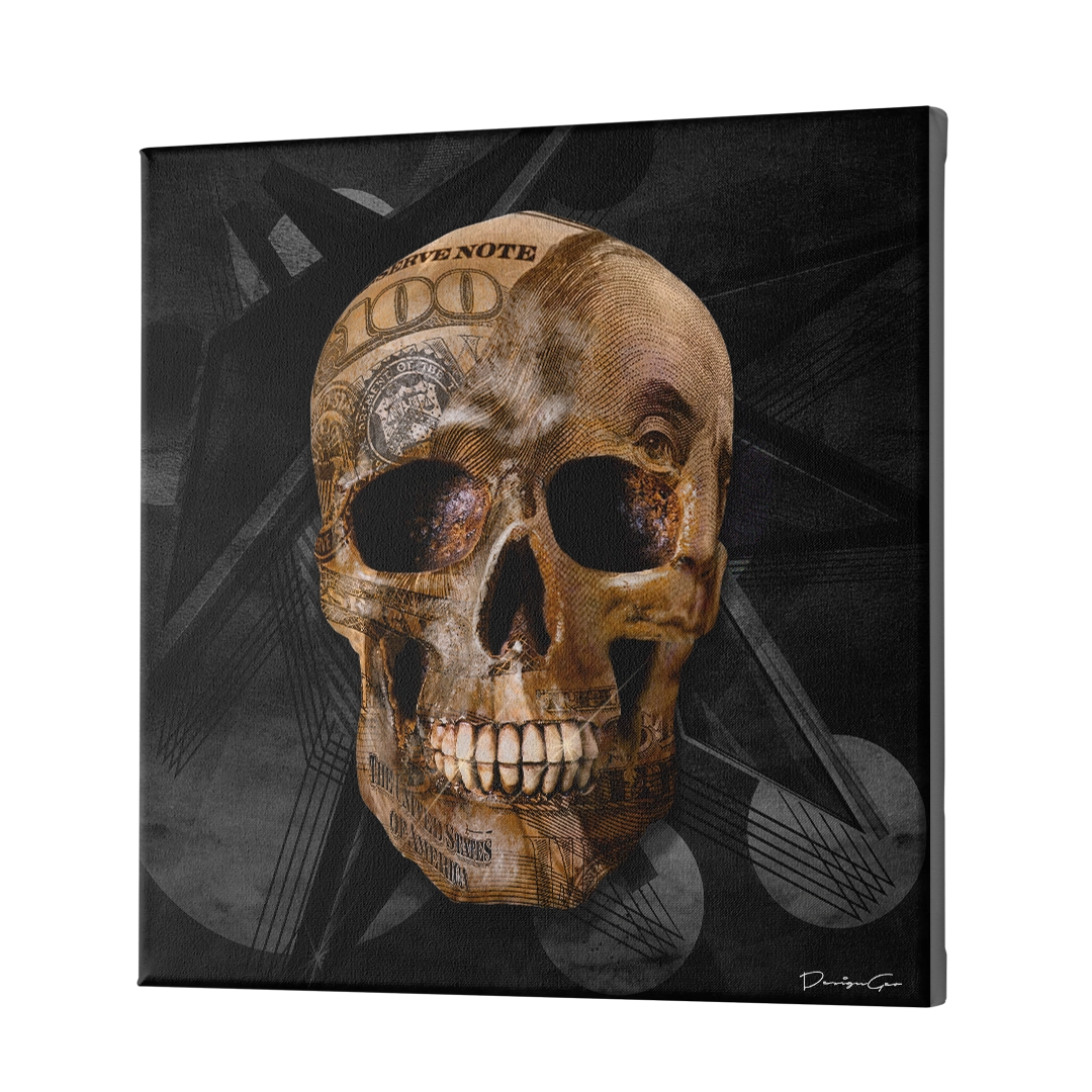 Dollar Skull Canvas Wall Art