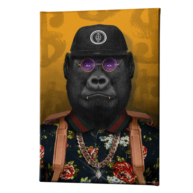 ETH Ape Art Rectangular Canvas Print by DesignGeo