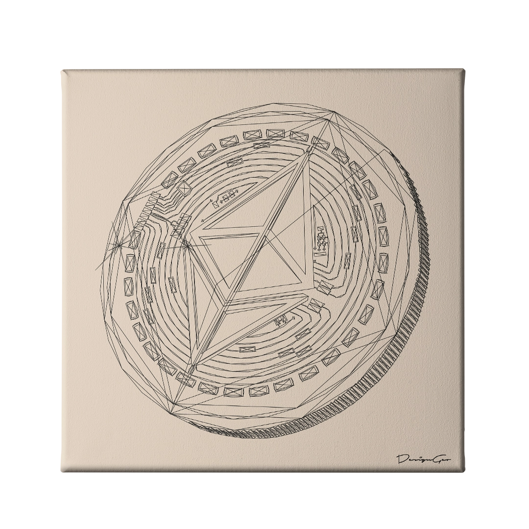 Ethereum Coin Outline Art