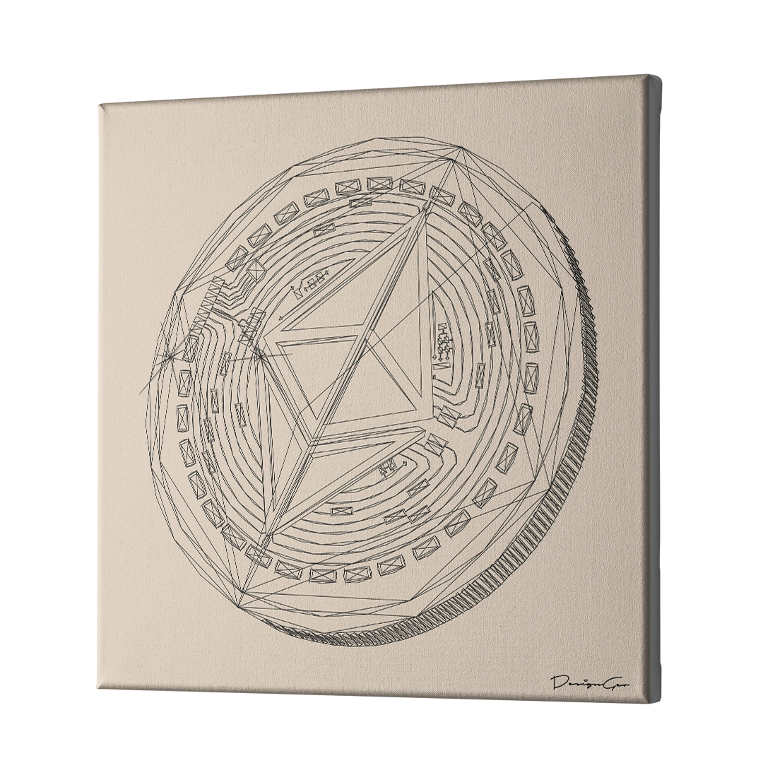 Ethereum Coin Outline Art