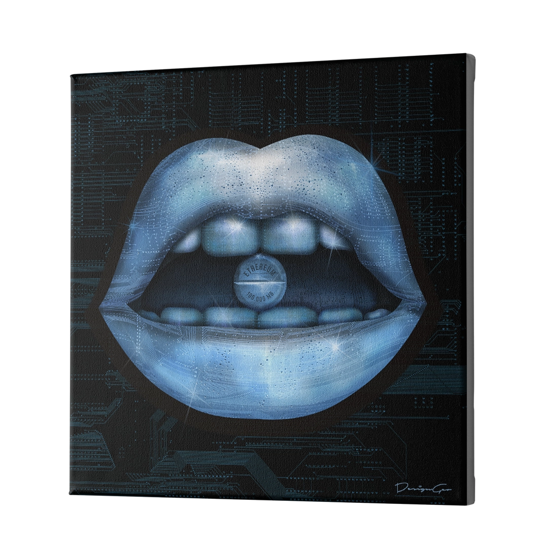 Ethereum Lips Canvas Wall Art