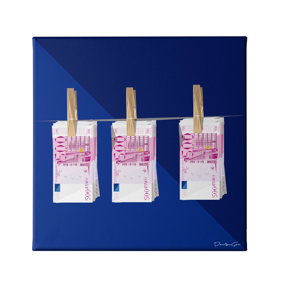 Euro Bills Canvas Wall Art