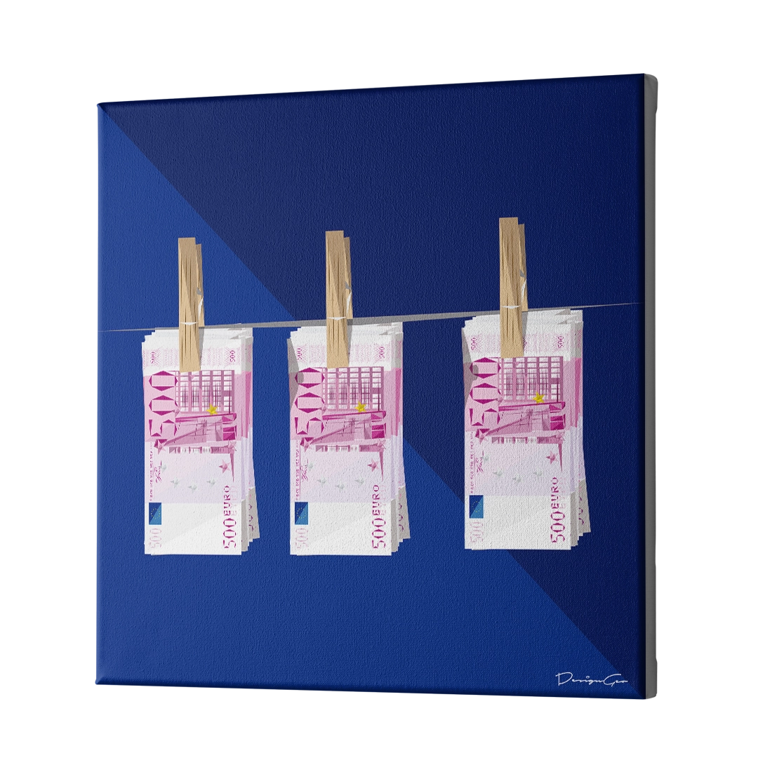 Euro Bills Canvas Wall Art