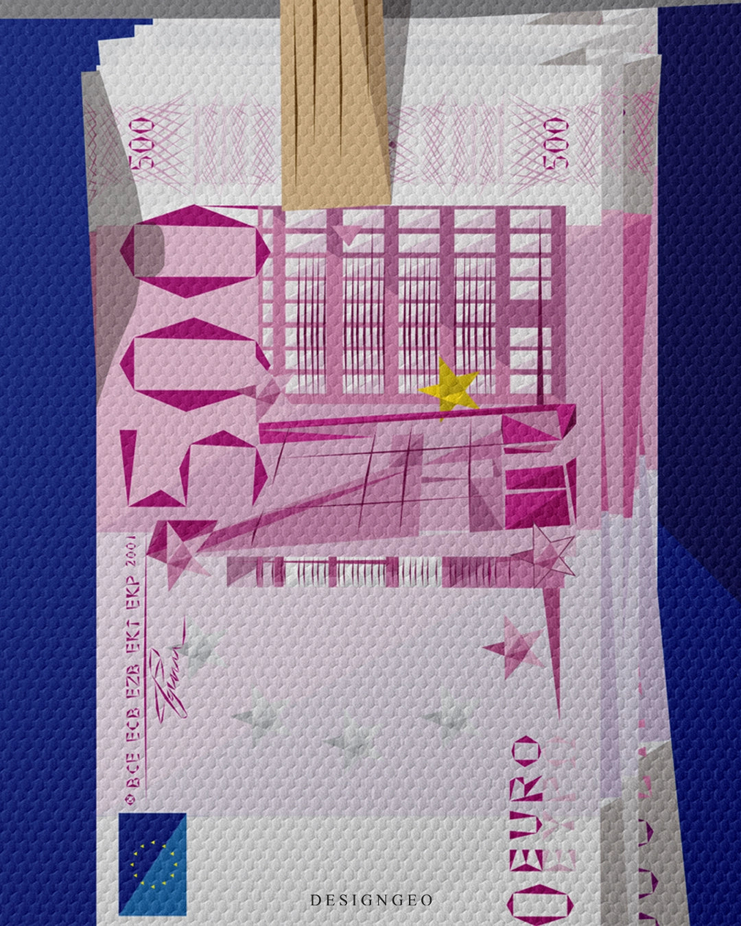 Euro Bills Canvas Wall Art