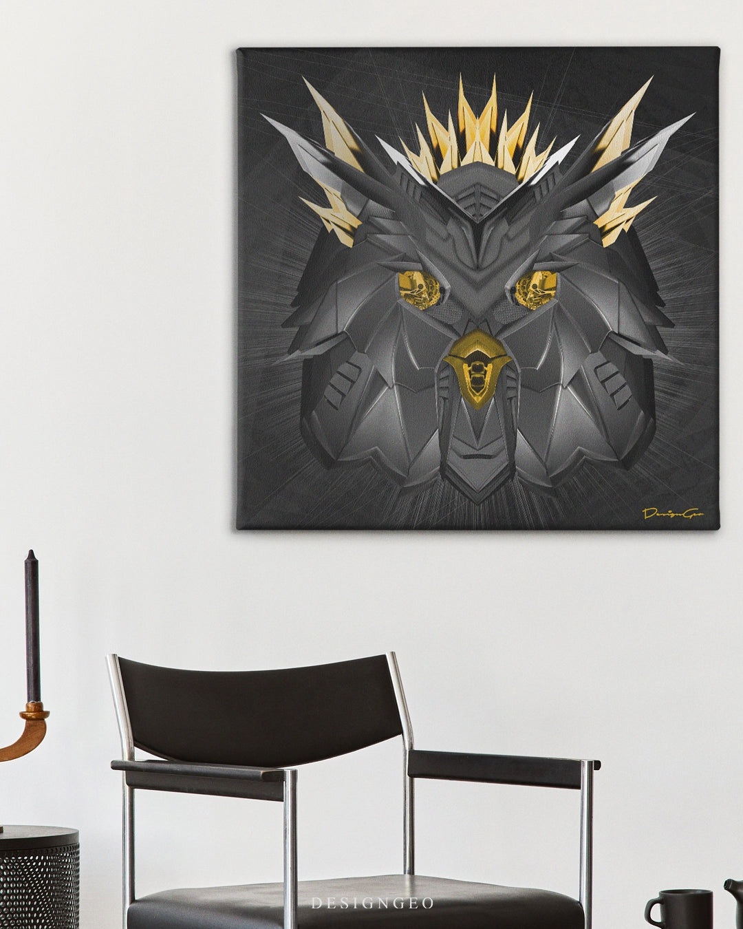 Exotic Owl Art Square Canvas Print by DesignGeo