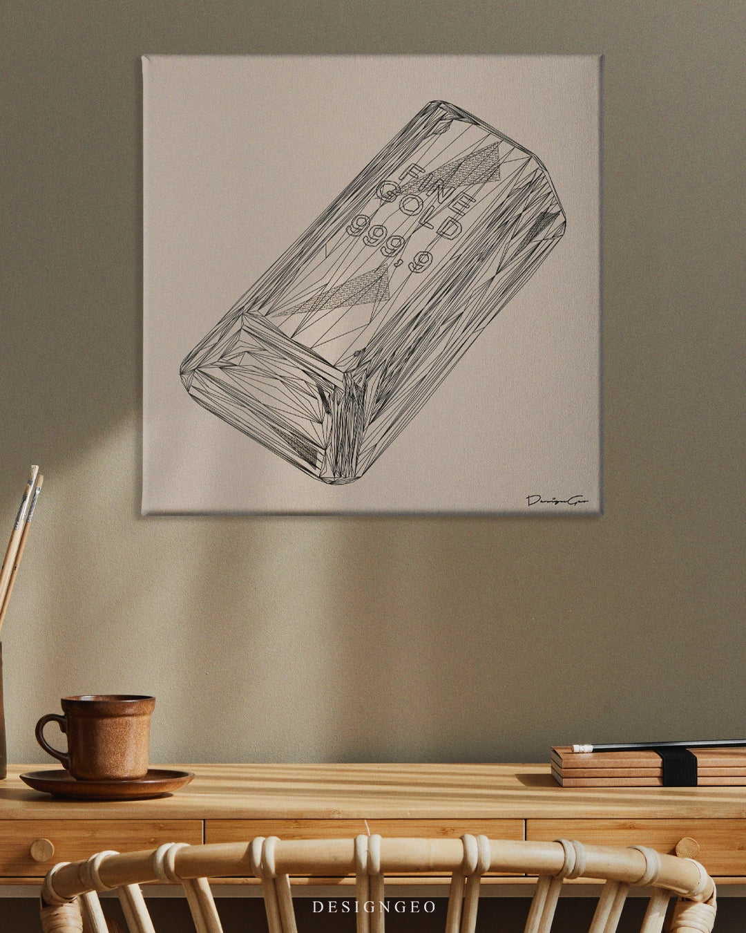 Fine Gold Bar Outline Art