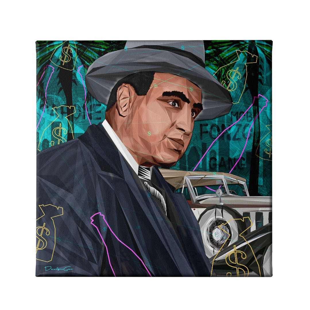 Gangster Al Capone Art Square Canvas Print by DesignGeo
