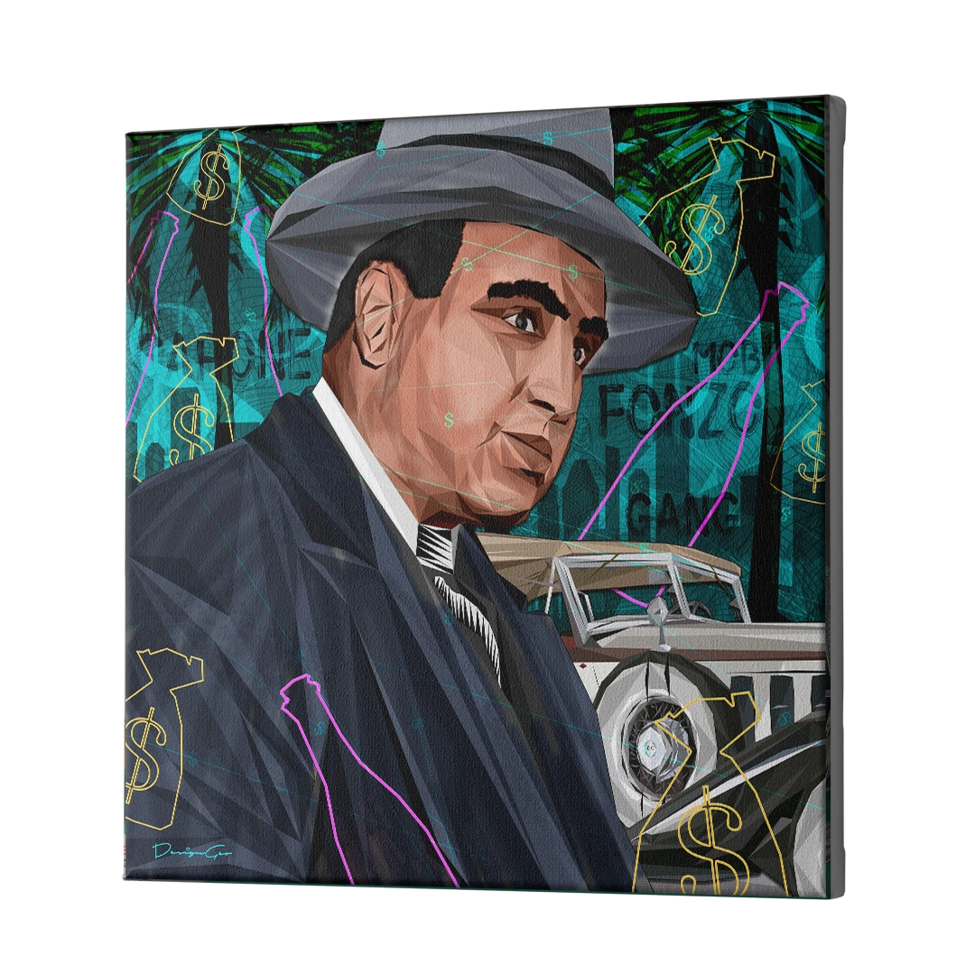 Gangster Al Capone Art Square Canvas Print by DesignGeo