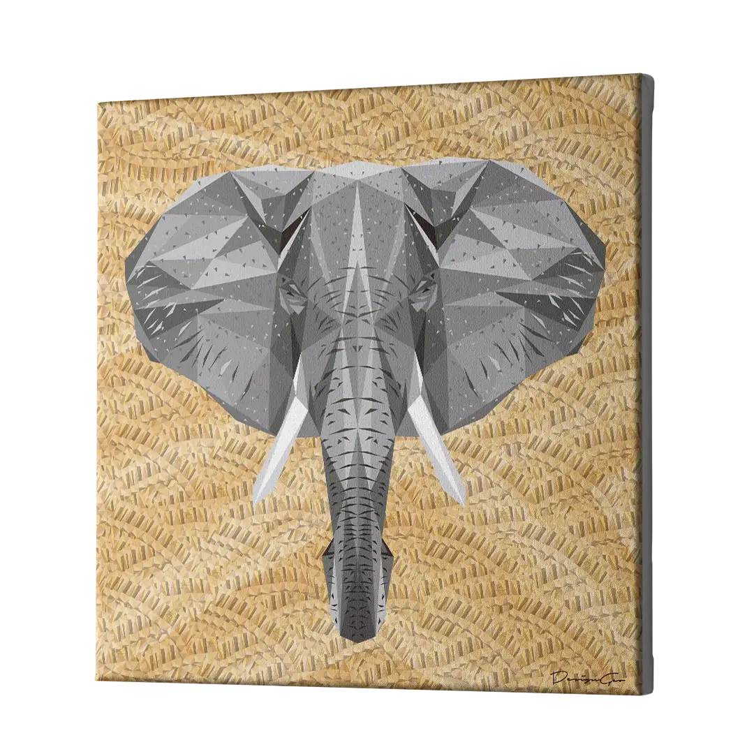 Geometric Elephant Canvas Wall Art