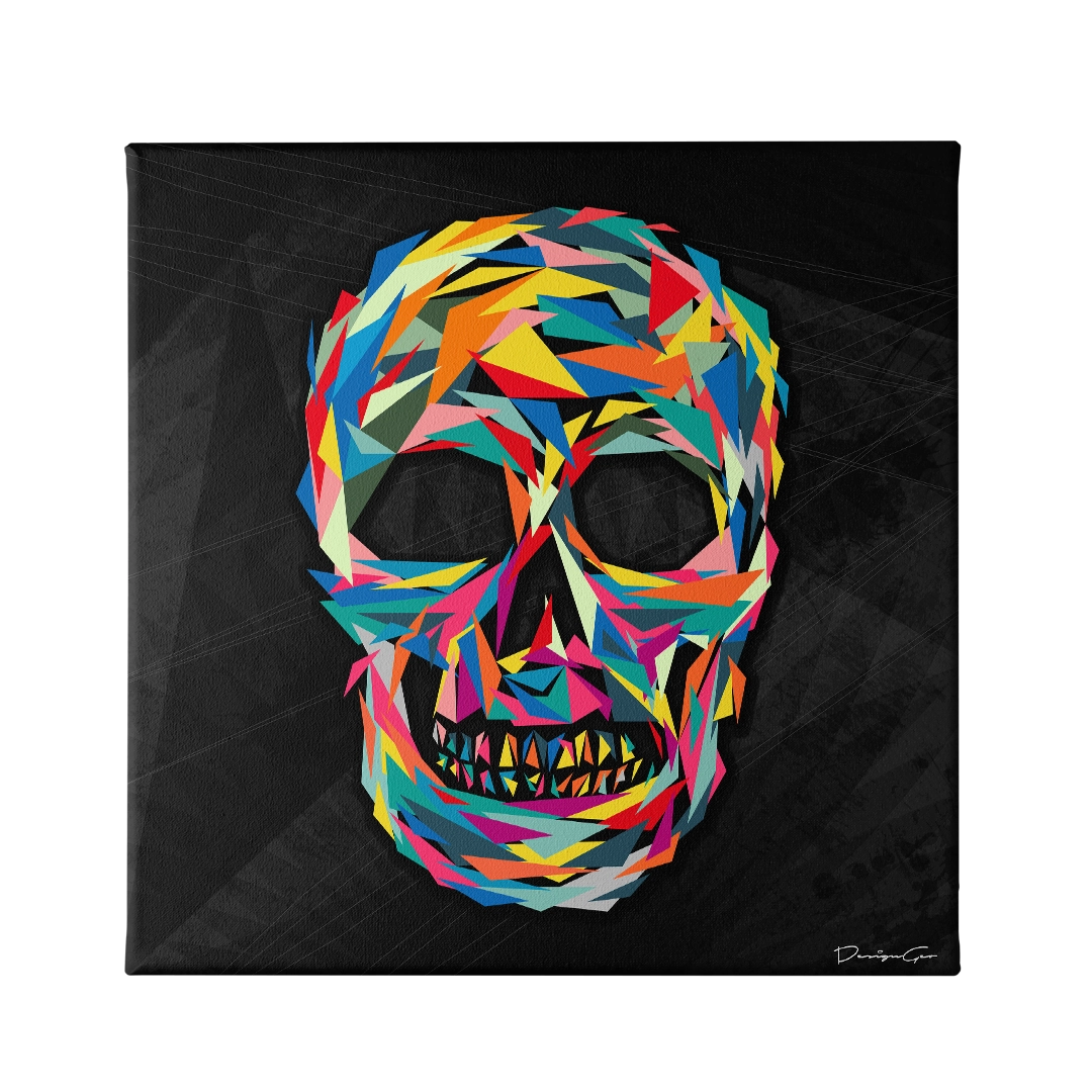 Geometric Skull Canvas Wall Art