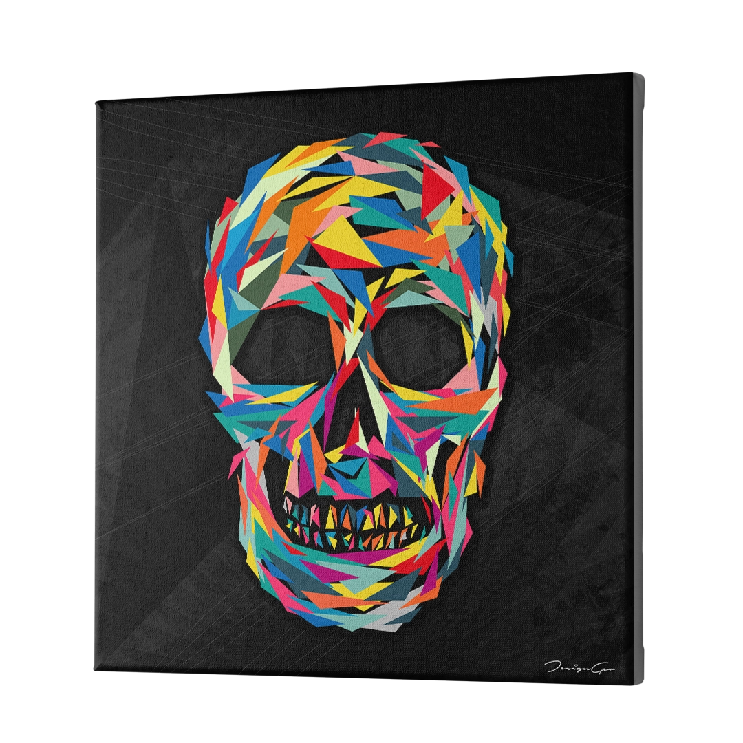 Geometric Skull Canvas Wall Art