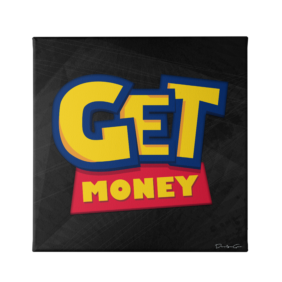Get Money Art Square Canvas Print by DesignGeo
