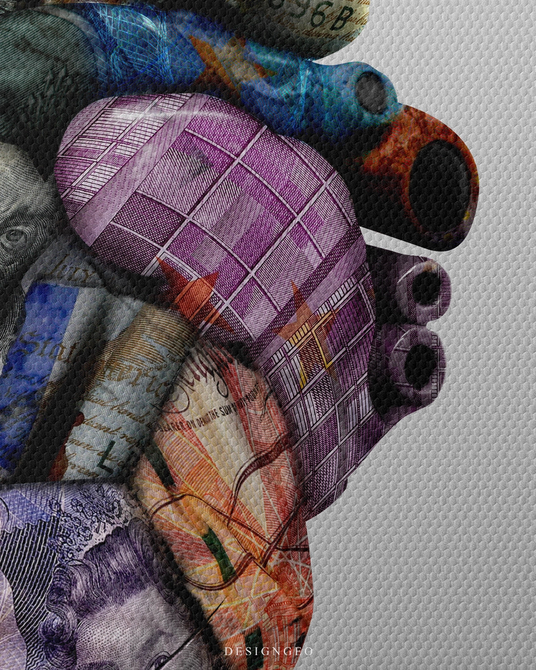 Global Currency Heart Art