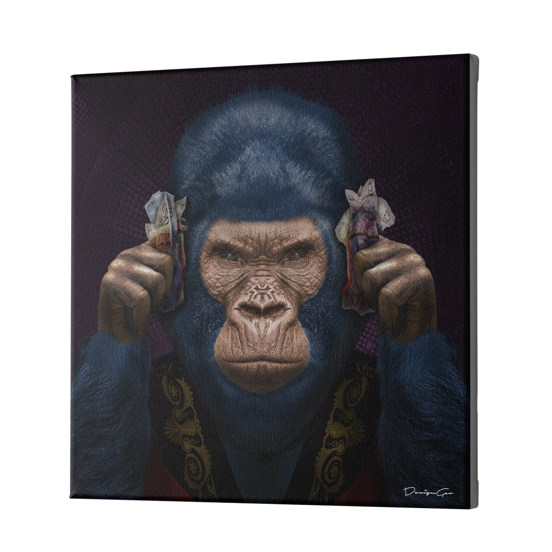 Hear No Evil limited edition square canvas print created by designgeo