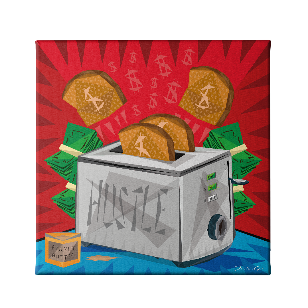 Hustle Art Square Canvas Print by DesignGeo