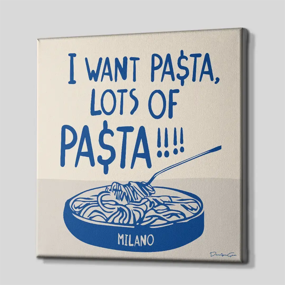 Side angle of the navy and beige success-themed motivation canvas print, highlighting the high-quality gallery wrap finish and the professional 3D frame depth