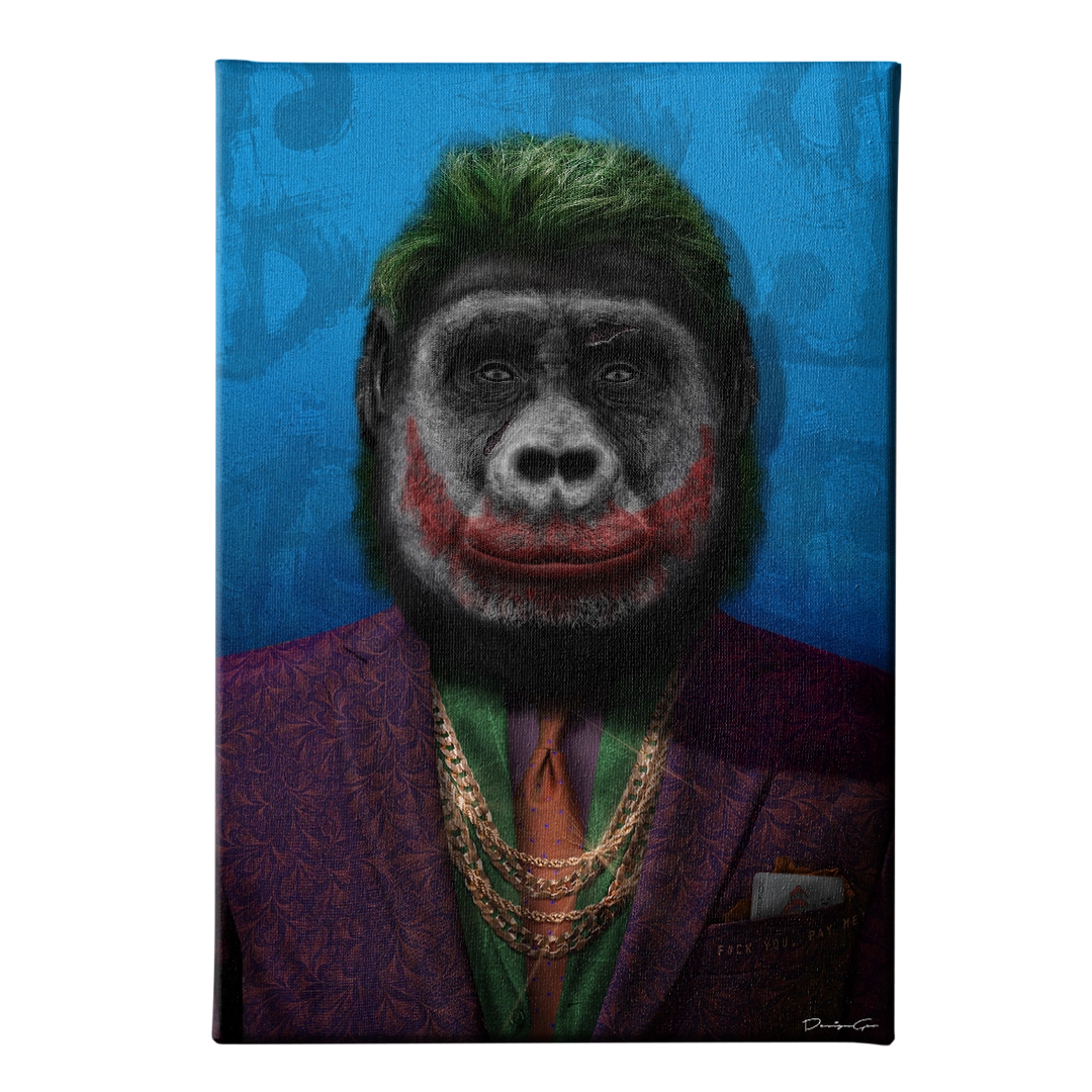 Joker Ape Art Square Canvas Print by DesignGeo