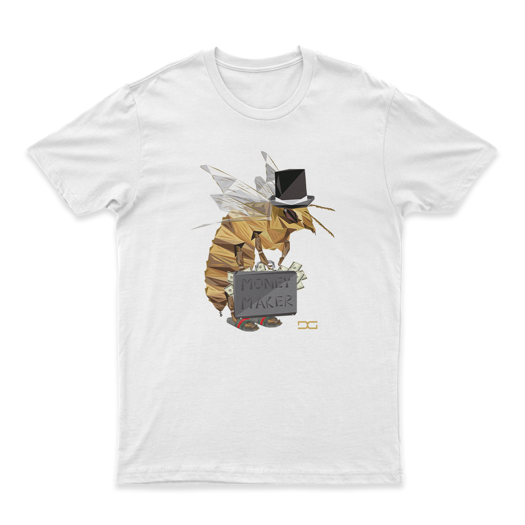 Unique white graphic tee king bee