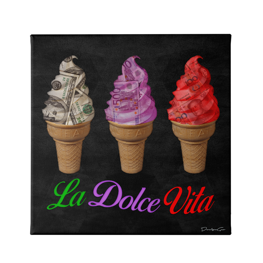 La Dolce Vita Art Square Canvas Print by DesignGeo