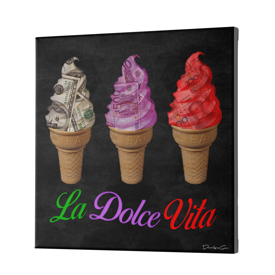 La Dolce Vita Art Square Canvas Print by DesignGeo