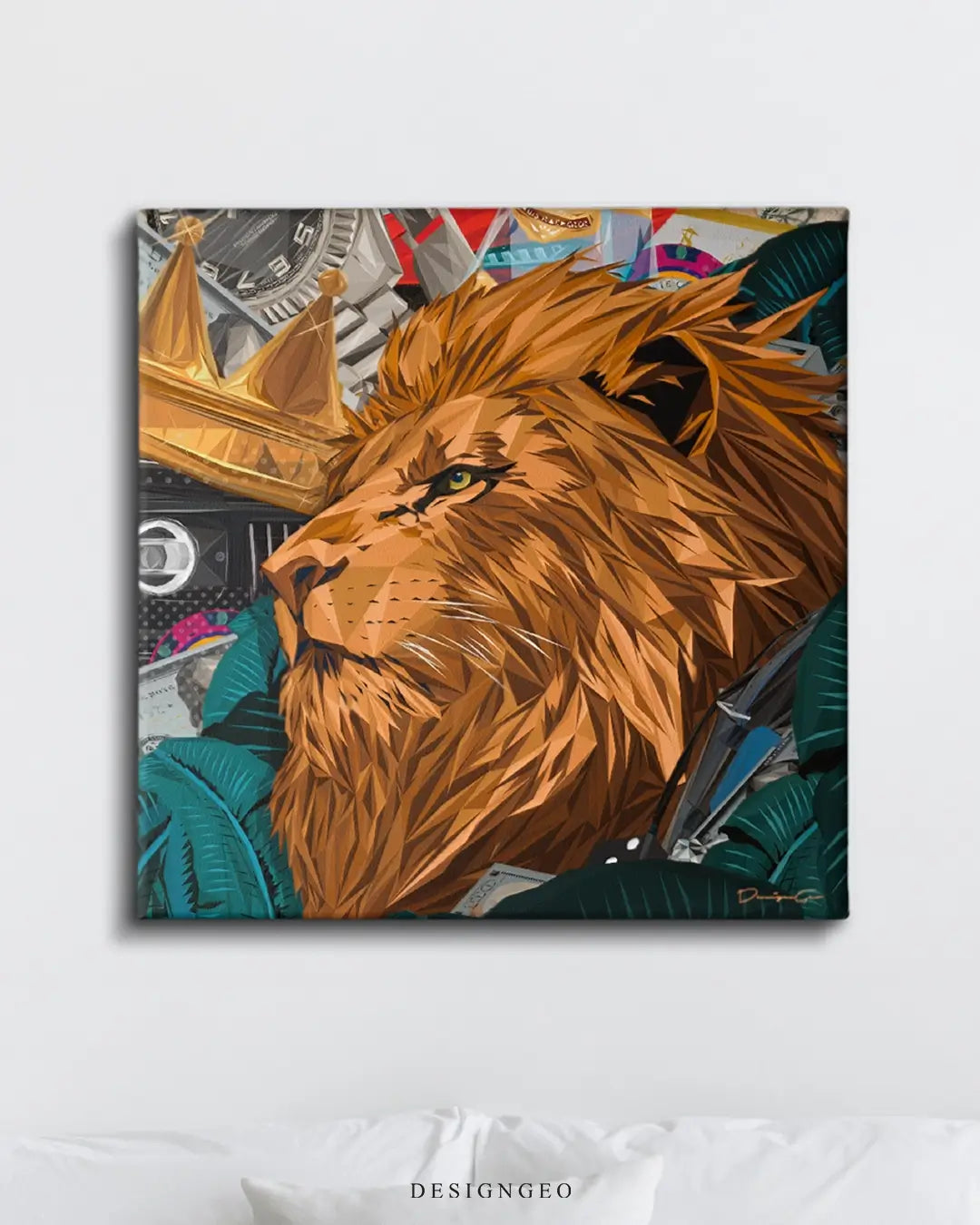 Lion Portrait Canvas Wall Art