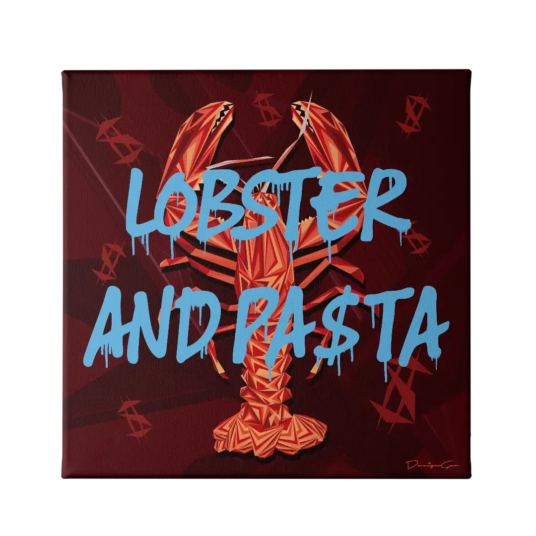 Lobster And Pasta Canvas Wall Art
