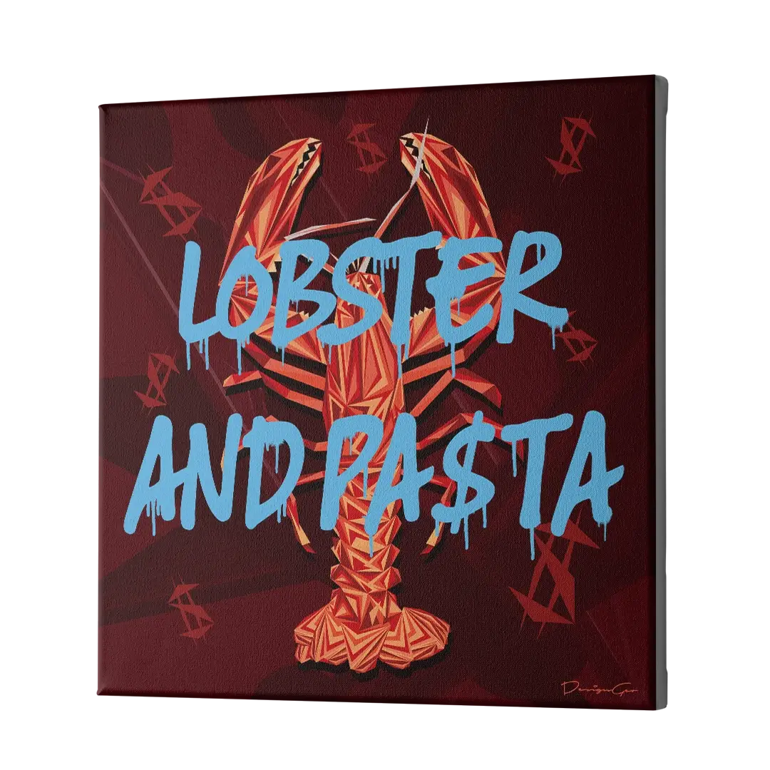 Lobster And Pasta Canvas Wall Art