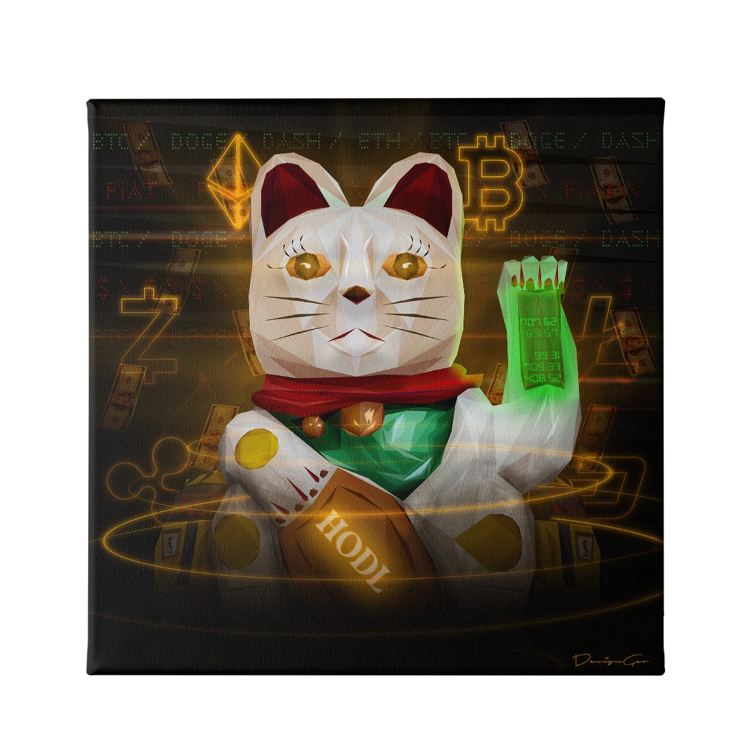 Maneki Neko Crypto Canvas Wall Art
