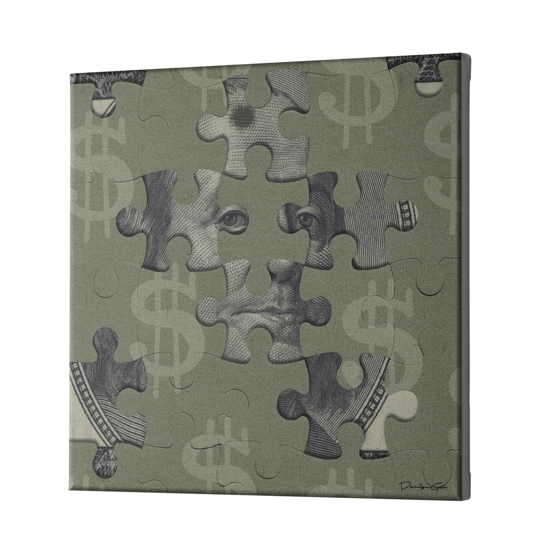 Money Puzzle Canvas Wall Art